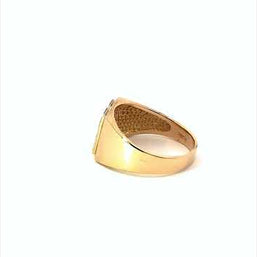 Yellow Gold Men's Modern Signet Ring