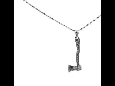 Axe Charm Pendant Necklace in Sterling Silver