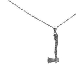 Axe Charm Pendant Necklace in Sterling Silver