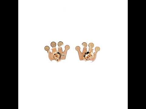 Yellow Gold Crown Earrings