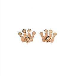 Yellow Gold Crown Earrings