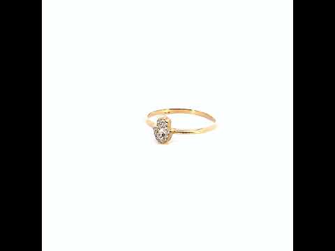 14K Two-Tone Gold Cubic Zirconia Hamsa Hand Ring