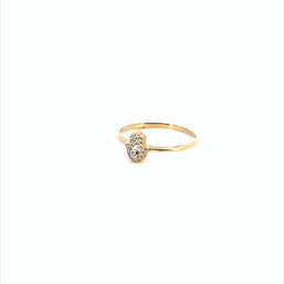 14K Two-Tone Gold Cubic Zirconia Hamsa Hand Ring