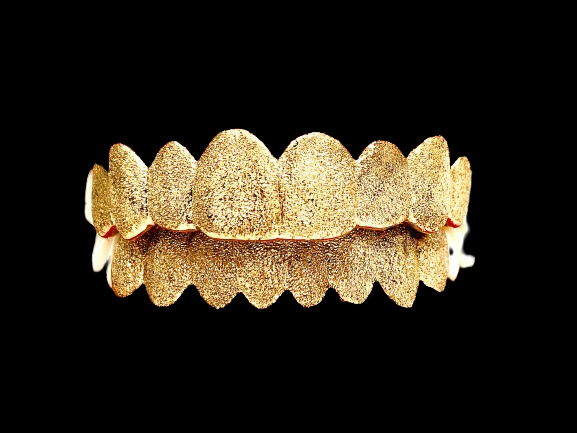 Custom Grillz 925 Solid Sterling Silver Diamond Dust Cut Custom Grillz (Yellow,Rose,Silver)