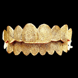 Custom Grillz 925 Solid Sterling Silver Diamond Dust Cut Custom Grillz (Yellow,Rose,Silver)