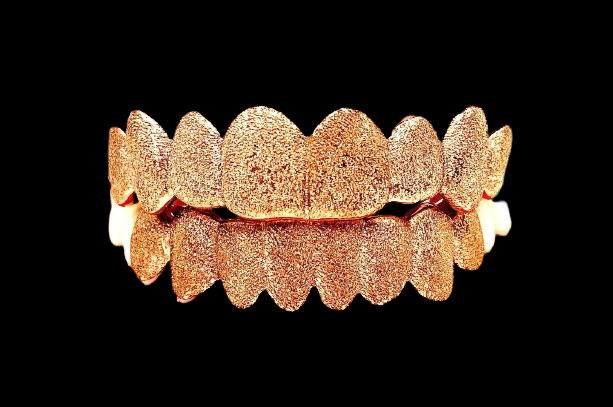 Custom Grillz 925 Solid Sterling Silver Diamond Dust Cut Custom Grillz (Yellow,Rose,Silver)