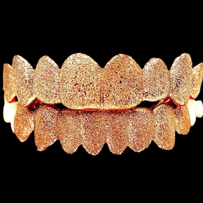 Custom Grillz 925 Solid Sterling Silver Diamond Dust Cut Custom Grillz (Yellow,Rose,Silver)
