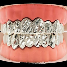 Custom Grillz, 925 Sterling Silver w/ Nugget Cut Custom Fit Handmade Real Grillz