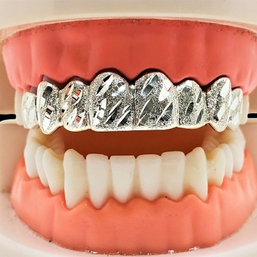 Custom Grillz, 925 Sterling Silver w/ Nugget Cut Custom Fit Handmade Real Grillz
