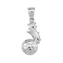 .925 Sterling Silver Soccer Ball Cleats Shoe Fútbol Sports Pendant Necklace