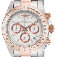 Invicta Men's ILE6932A Speedway Quartz Chronograph Metallic White Dial Watch