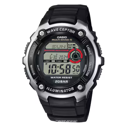 Casio WV200A-1AV Wave Ceptor Atomic Digital Black Resin Men's Watch