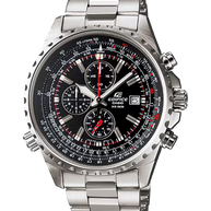 Casio Edifice EF527D-1AV Chronograph Watch for Men | Black Dial | Stainless Steel | Slide Rule Bezel | 100M Water Resistant