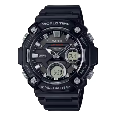 Casio AEQ120W-1AV Analog-Digital Black Resin Men's Watch