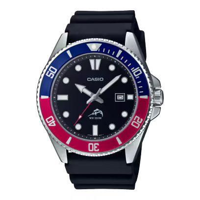 Casio Duro MDV106B-1A2V Pepsi Men's 200M Dive Watch with Quartz Movement