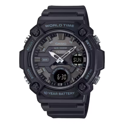 Casio AEQ-120W-1BV Analog-Digital Black Resin Men's Watch
