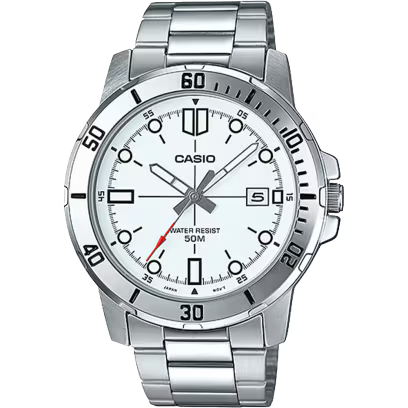 Casio MTP-VD01D-7EV Men's White Dial Stainless Steel Watch