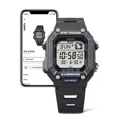 Casio WS-B1000-1AV Bluetooth Step Tracker Digital Men's Watch