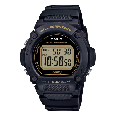 Casio W-219H-1A2V Digital Black Resin Men's Watch