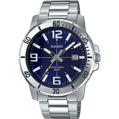 Casio MTPVD01D-2BV Men's Blue Dial Stainless Steel Watch