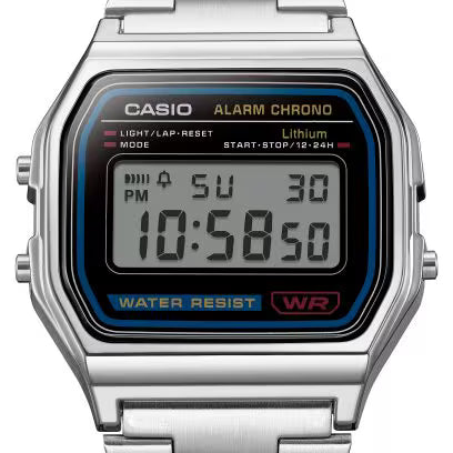 Casio A158WA-1 Vintage Digital Stainless Steel Unisex Watch
