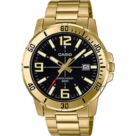 Casio MTP-VD01G-1BV Men's Black Dial Gold-Tone Stainless Steel Watch