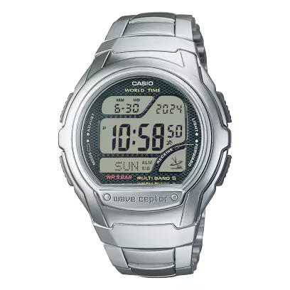 Casio WV58DA-1AV Wave Ceptor Atomic Digital Stainless Steel Men's Watch
