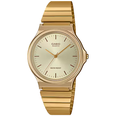 Casio MQ-24G-9E Gold Tone Analog Stainless Steel Unisex Watch