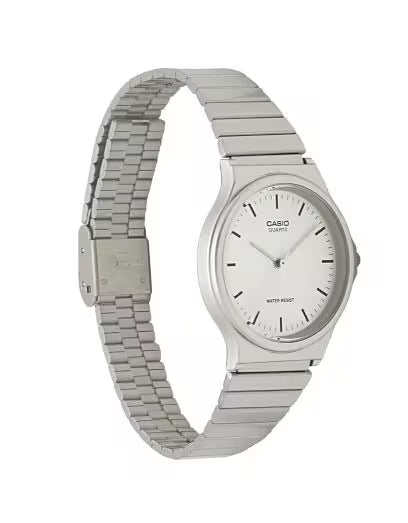 Casio MQ24D-7E Analog White Dial Stainless Steel Unisex Watch