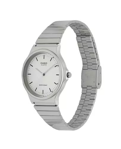 Casio MQ24D-7E Analog White Dial Stainless Steel Unisex Watch