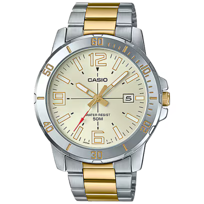 Casio MTP-VD01SG-9BV Men's Gold Dial Two-Tone Stainless Steel Watch
