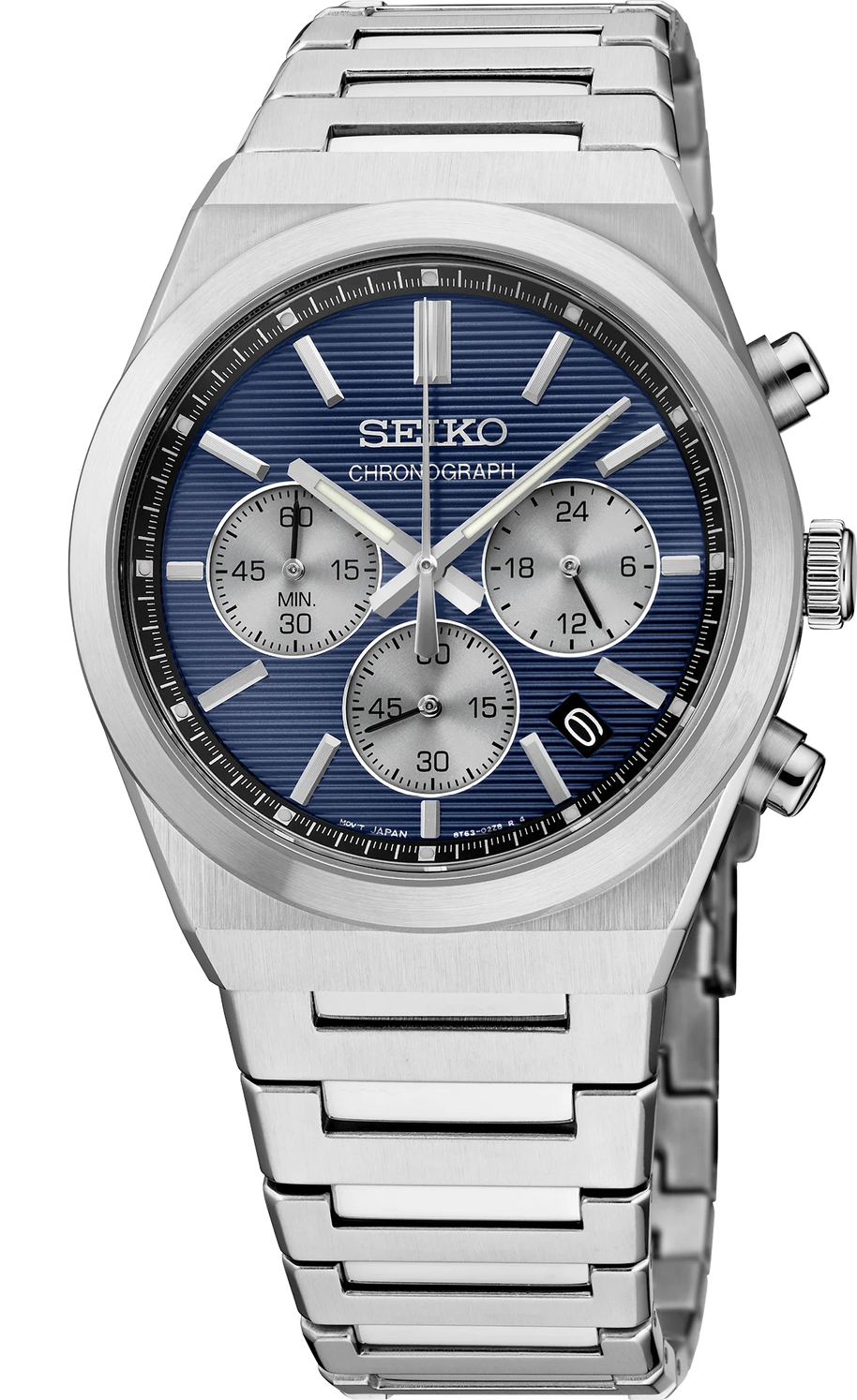 Seiko Sports SSB453 Chronograph Blue Dial Stainless Steel Men’s Watch