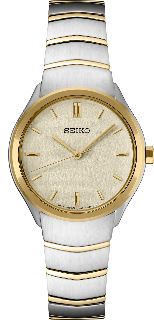 Seiko SUR550 Essentials Two Tone Champagne Dial Women's Watch