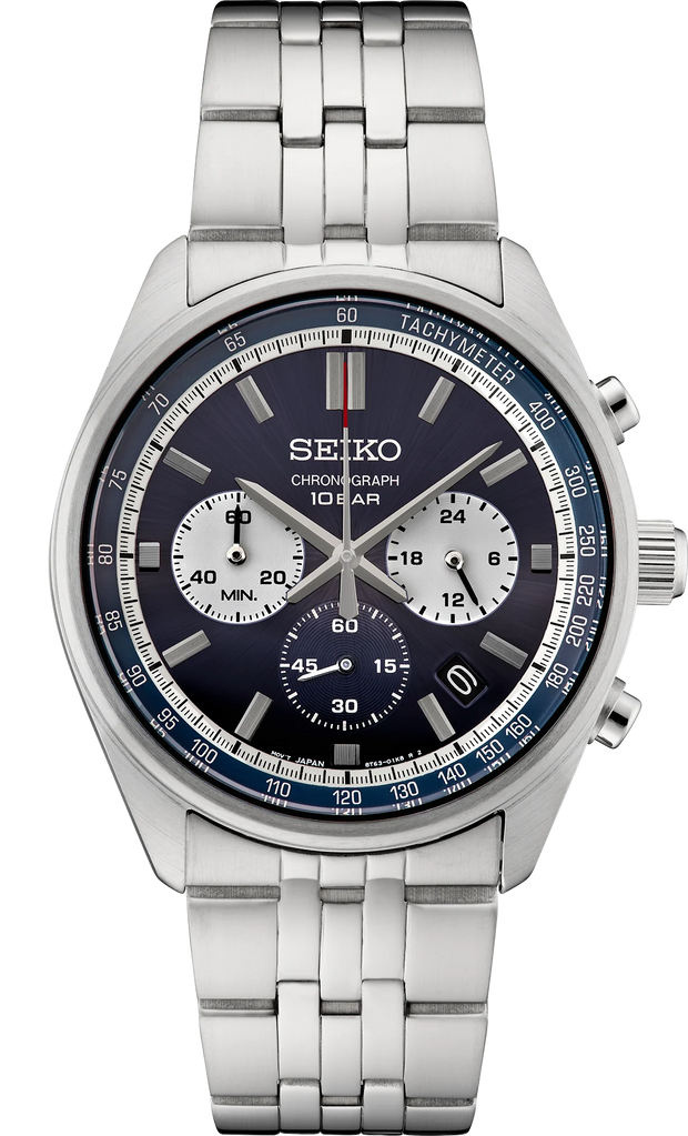Seiko SSB427 Essentials Chronograph Blue Dial Stainless Steel Men's Watch