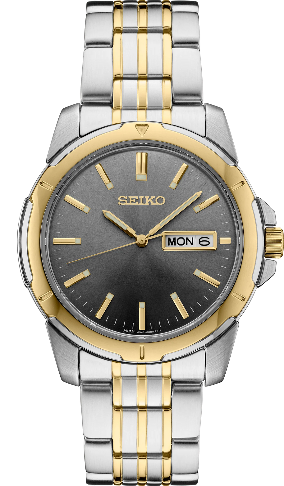 Seiko SUR356 Essentials Gray Sunray Dial Two Tone Men's Watch