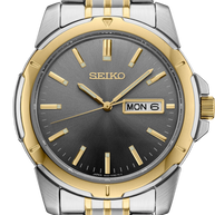 Seiko SUR356 Essentials Gray Sunray Dial Two Tone Men's Watch