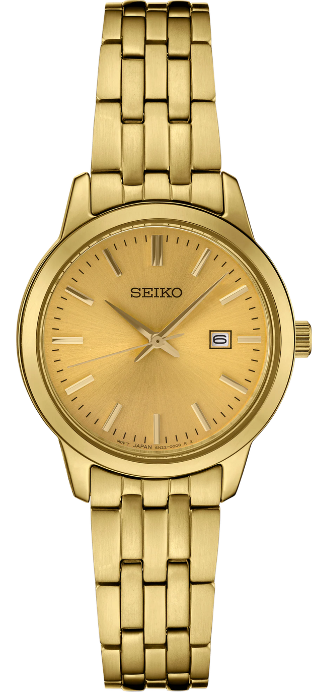 Seiko SUR444 Essentials Gold-Tone Stainless Steel Quartz Women’s Watch