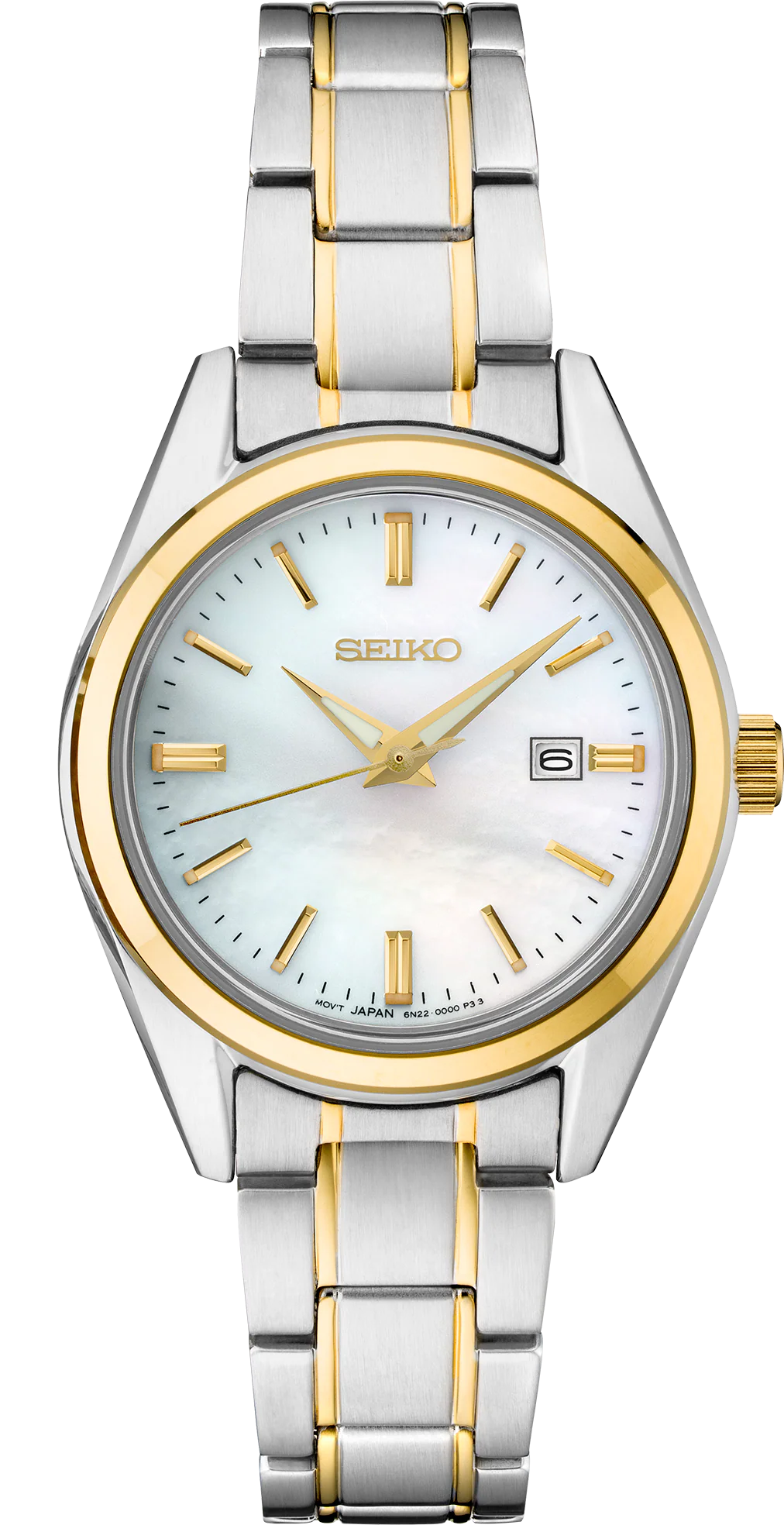 Seiko SUR636 Essentials Mother of Pearl Dial Two-Tone Women's Watch