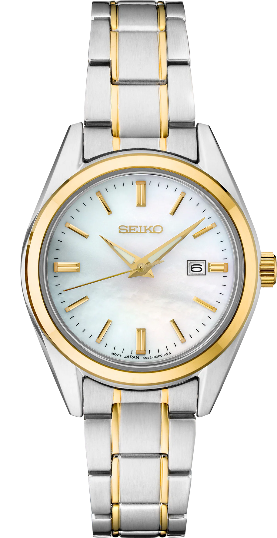Seiko SUR636 Essentials Mother of Pearl Dial Two-Tone Women's Watch