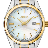 Seiko SUR636 Essentials Mother of Pearl Dial Two-Tone Women's Watch