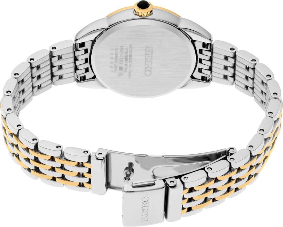 Seiko SUR562 Essentials Ivory Dial Two Tone Stainless Steel Ladies Watch