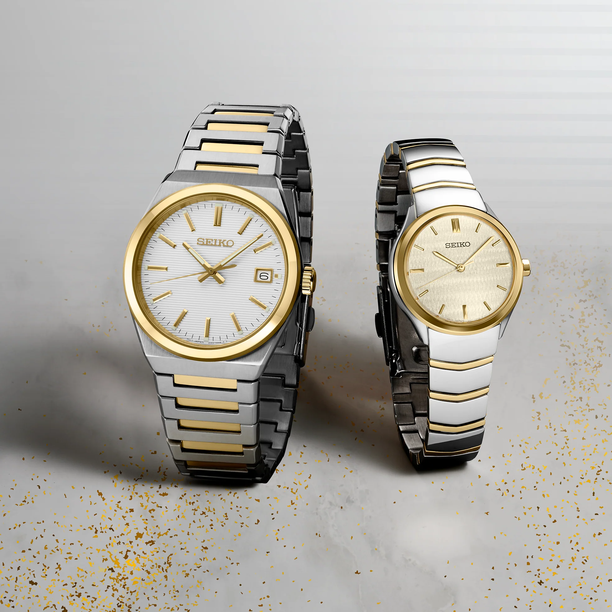 Seiko SUR550 Essentials Two Tone Champagne Dial Women's Watch