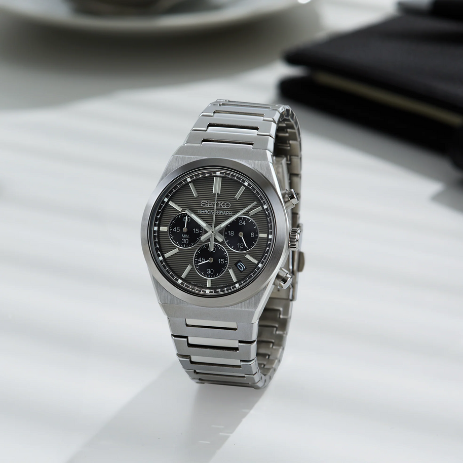 Seiko Sports SSB455 Quartz Chronograph Grey Dial Men's Watch
