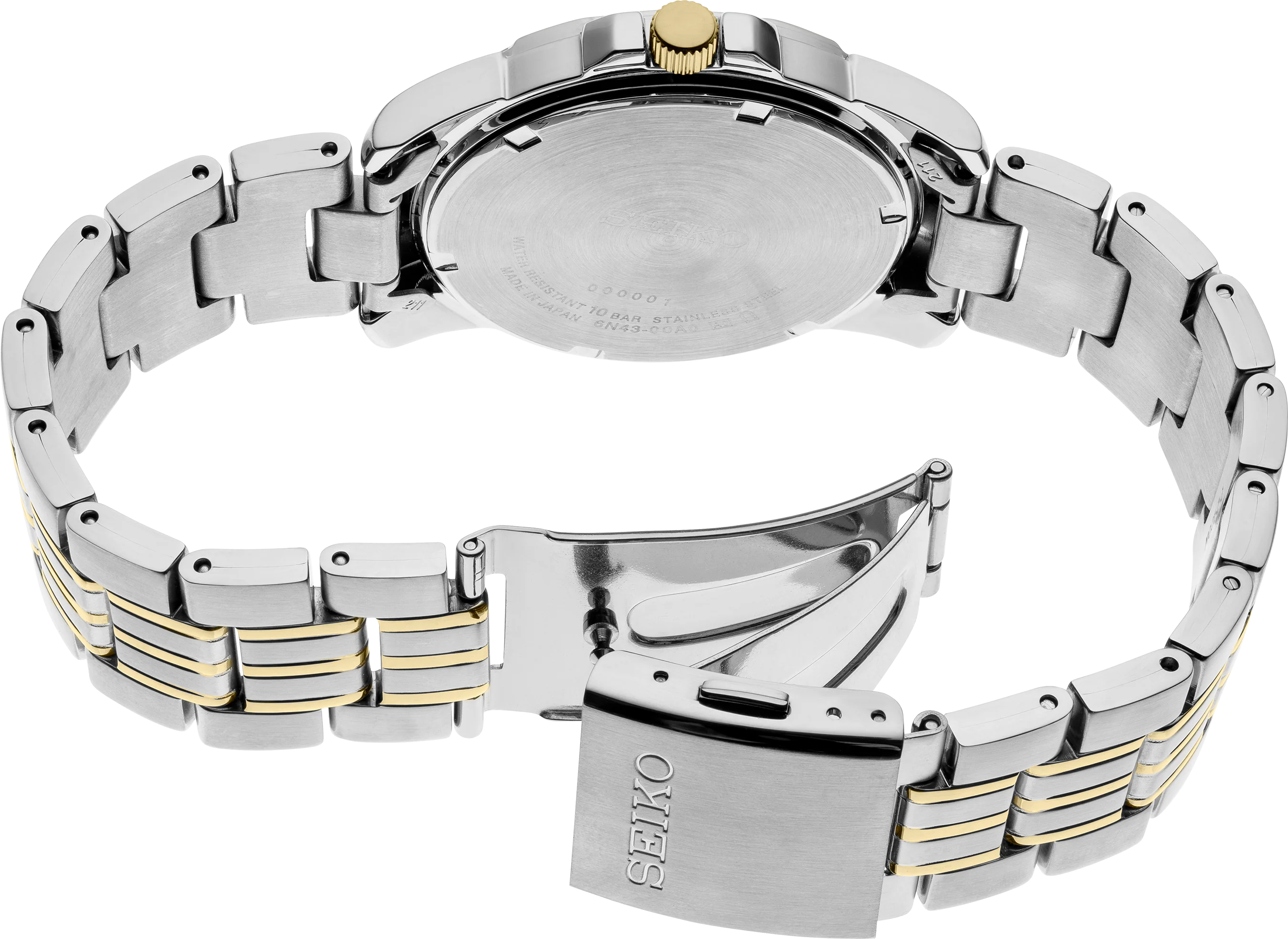 Seiko SUR356 Essentials Gray Sunray Dial Two Tone Men's Watch