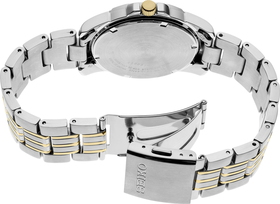 Seiko SUR356 Essentials Gray Sunray Dial Two Tone Men's Watch