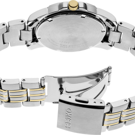 Seiko SUR356 Essentials Gray Sunray Dial Two Tone Men's Watch