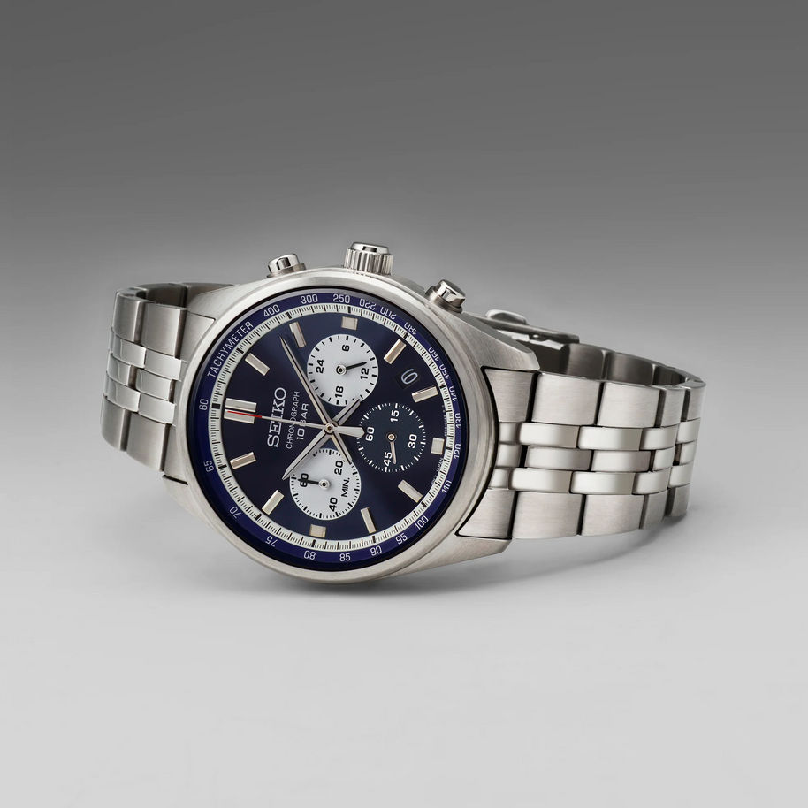 Seiko SSB427 Essentials Chronograph Blue Dial Stainless Steel Men's Watch