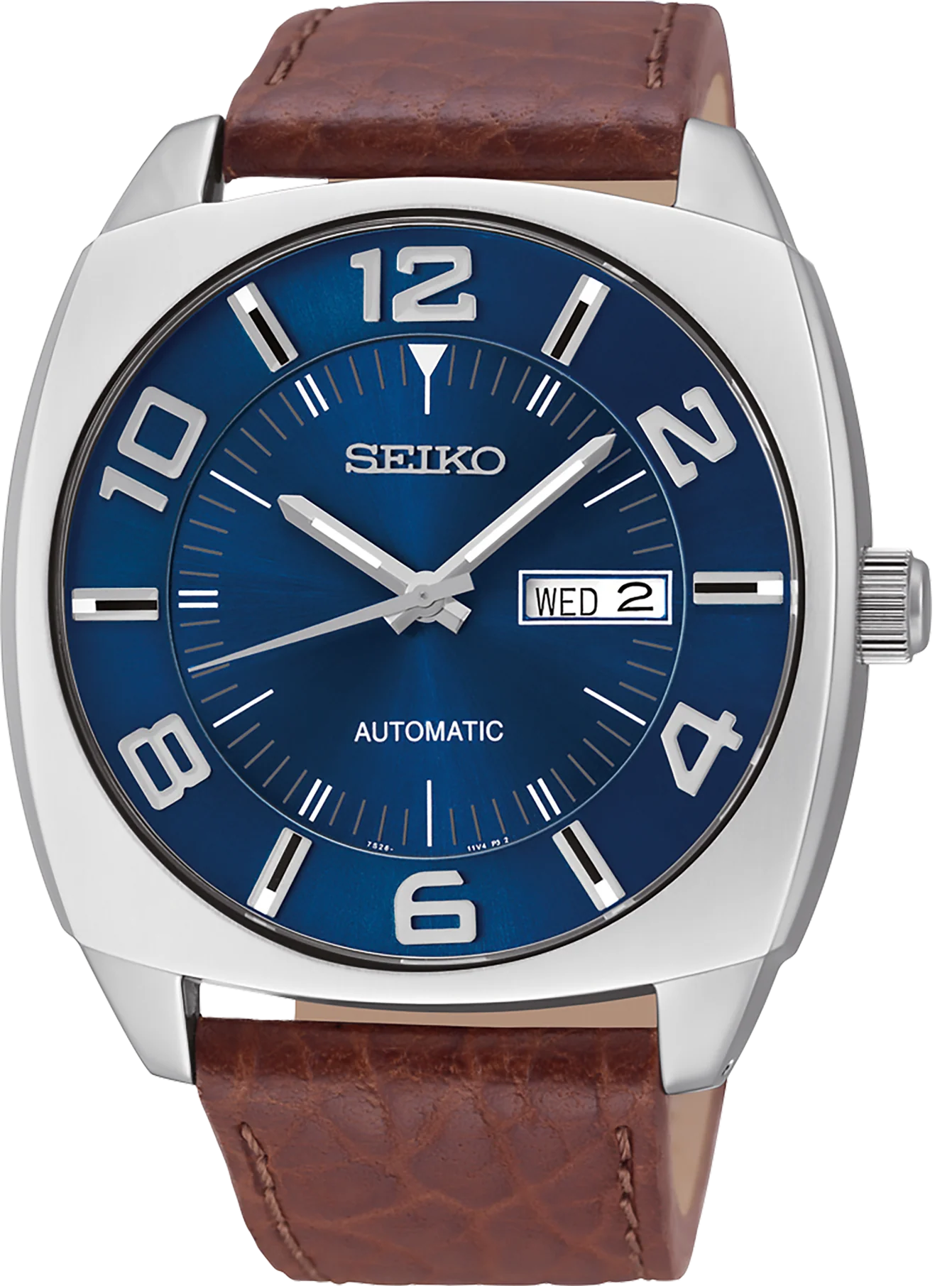 SEIKO SNKN37 Recraft Blue Dial Automatic Leather Strap Men's Watch