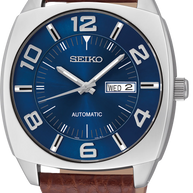 SEIKO SNKN37 Recraft Blue Dial Automatic Leather Strap Men's Watch