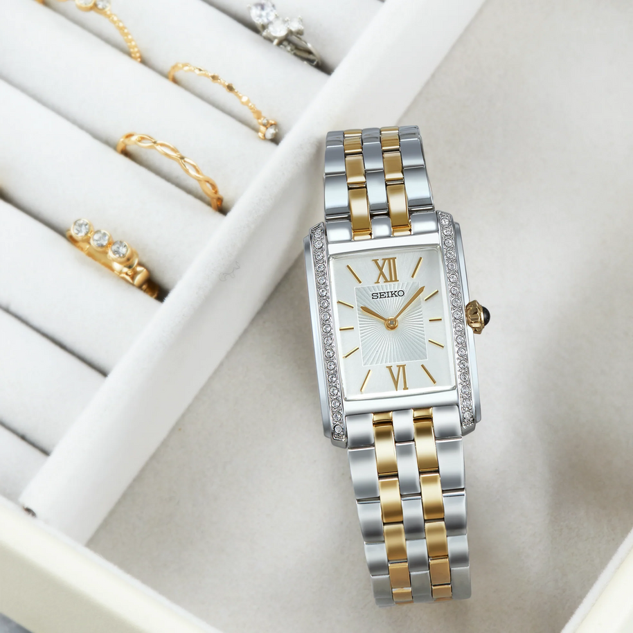 Seiko SWR093 Essentials Classic Crystal Silver Dial Ladies Watch